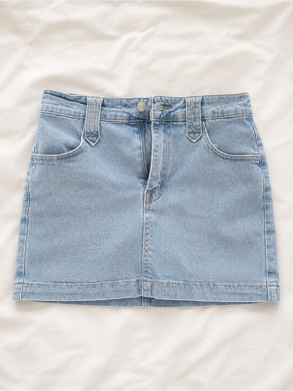 SHEIN Light Blue Denim Mini Skirt